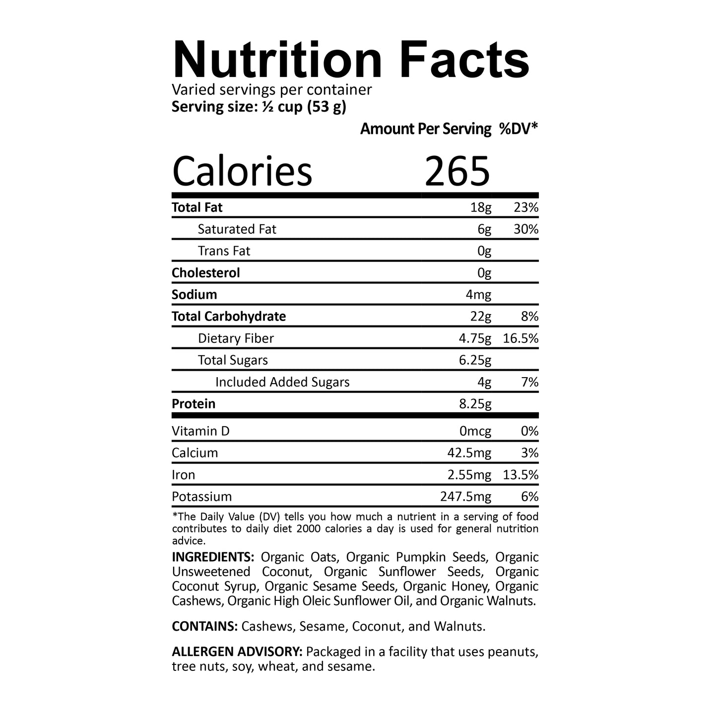 Survival Granola™ - Organic, Gluten Free, and Non-GMO