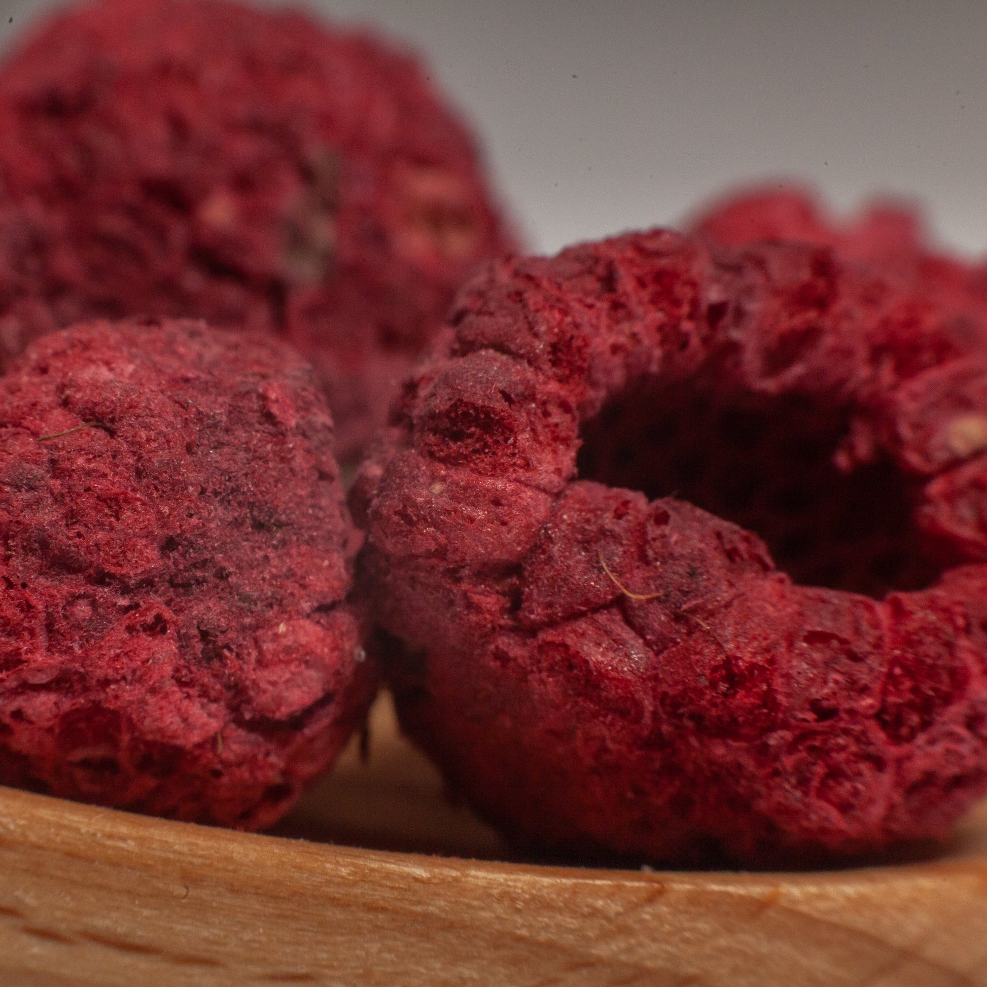 Freeze Dried Raspberries close up