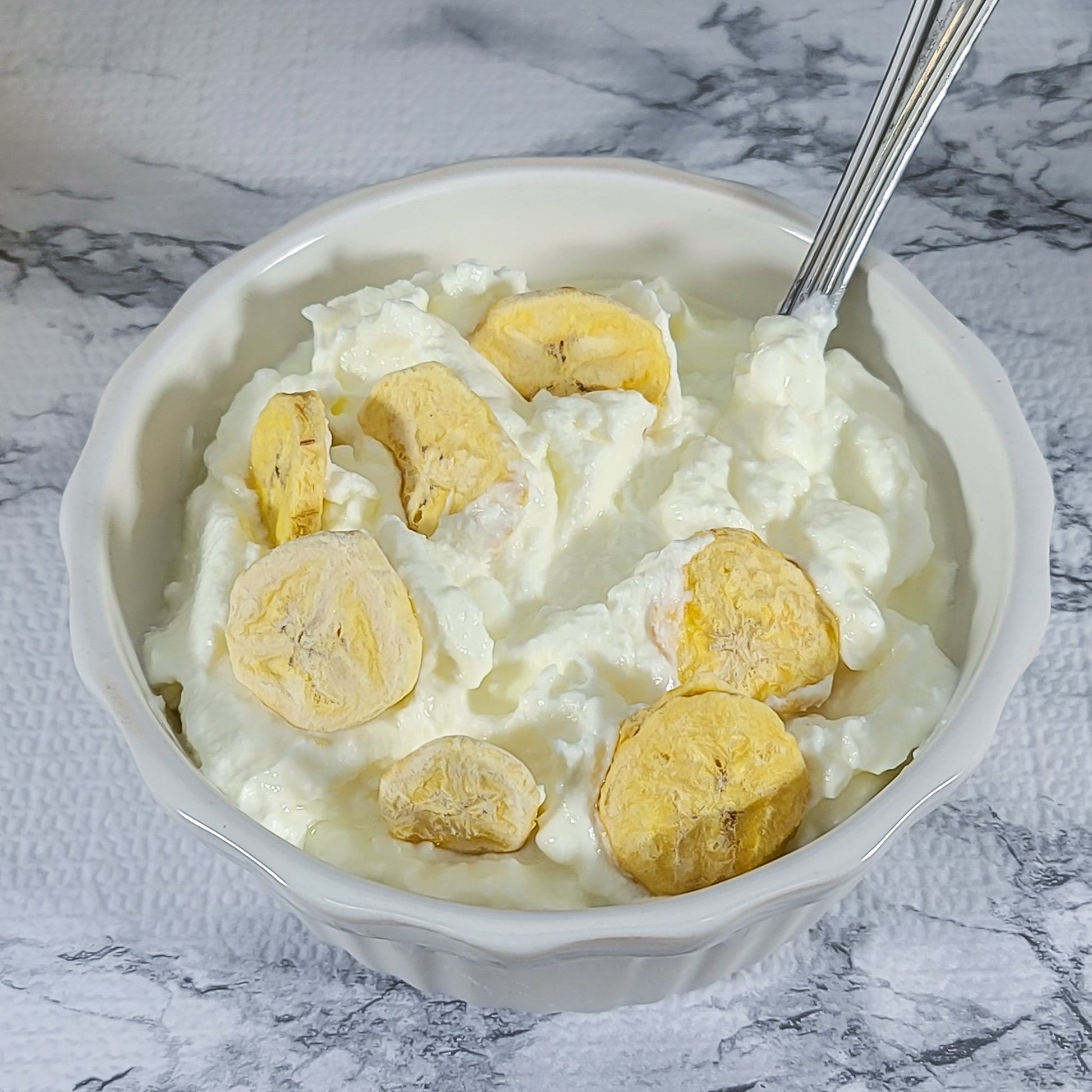 Freeze Dried Bananas and yogurt mix