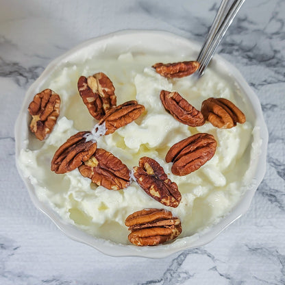 Organic Pecans and yogurt mix