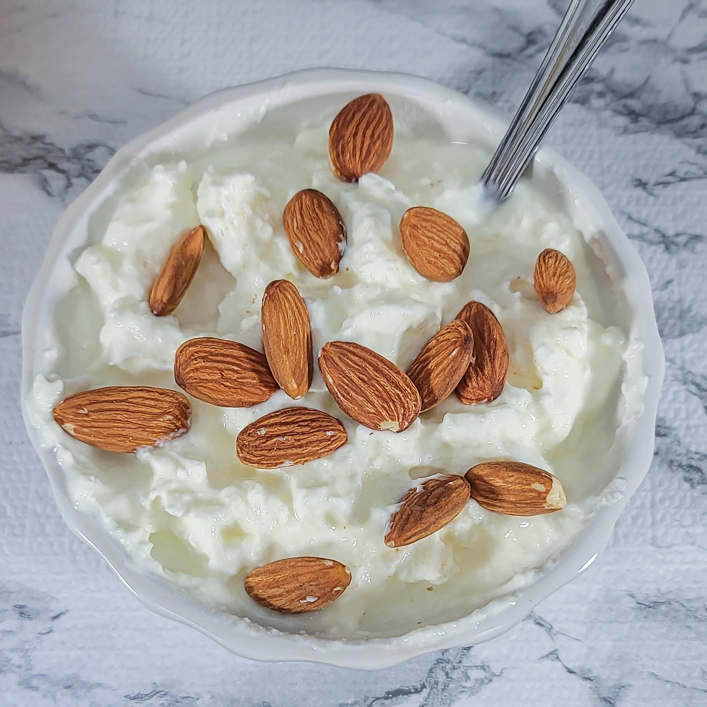 Organic Almonds and yogurt mix