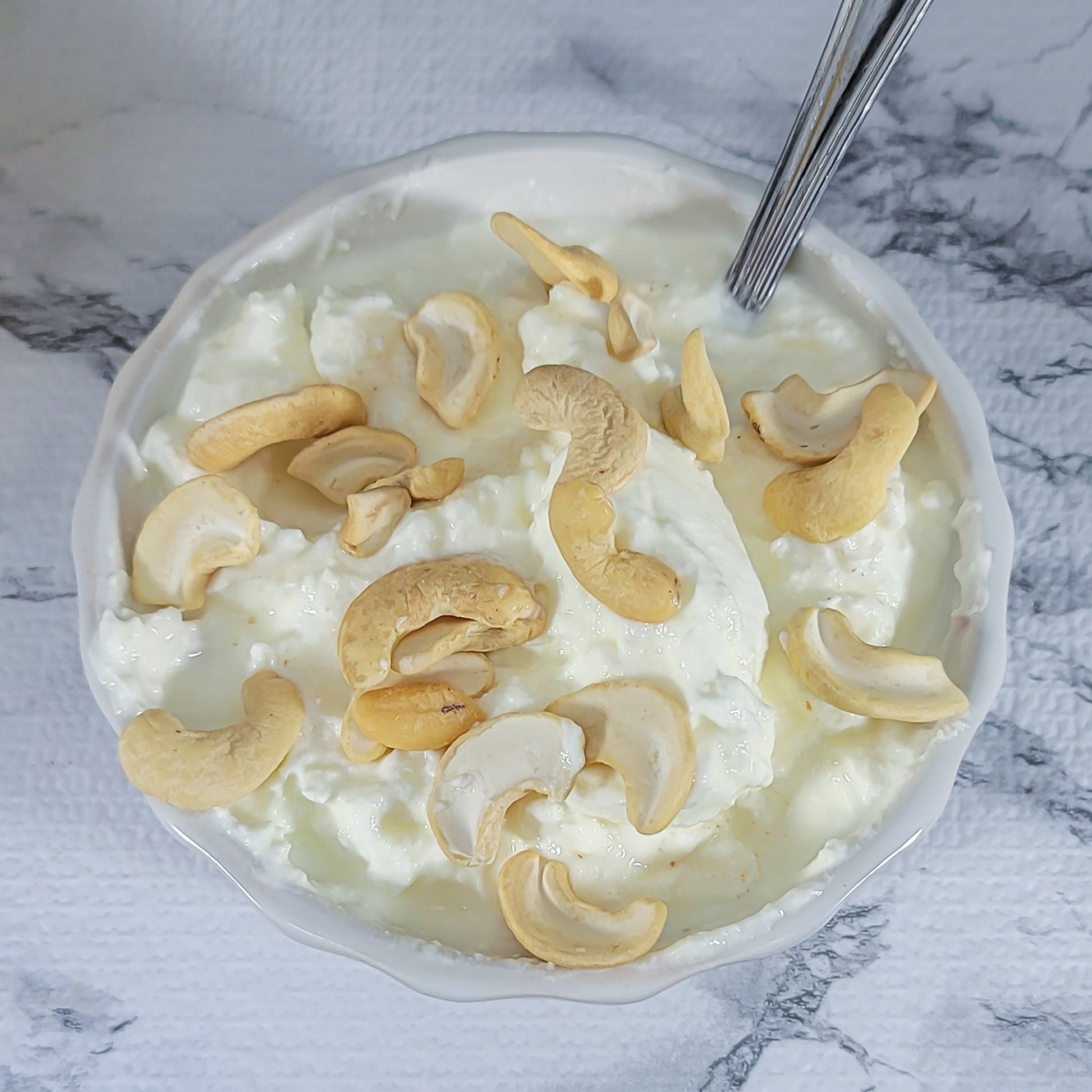 Organic Cashews and yogurt mix