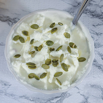 Organic Pumpkin Seeds and yogurt mix