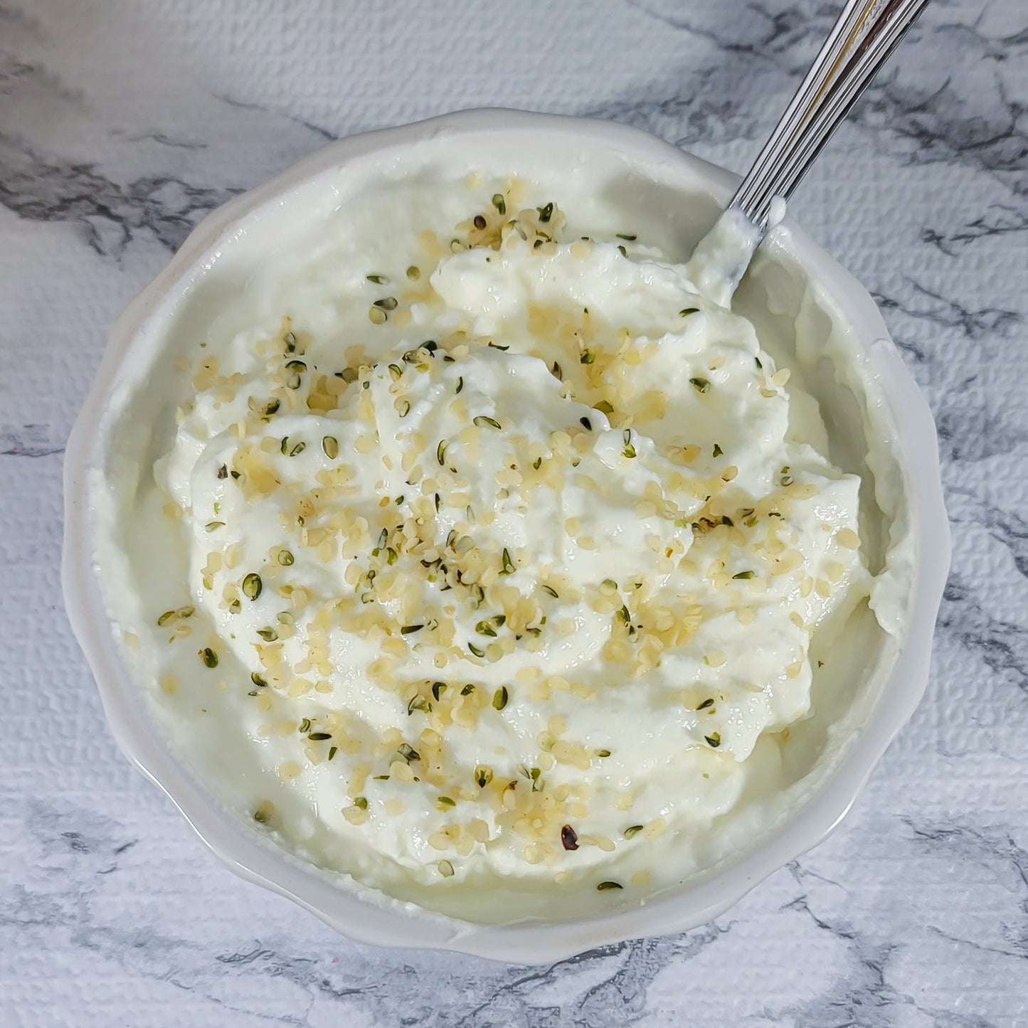 Organic Hemp Seeds and yogurt mix
